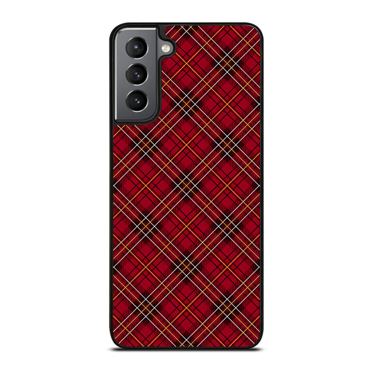 RED TARTAN CROSS PLAID Samsung Galaxy S21 Plus Case Cover