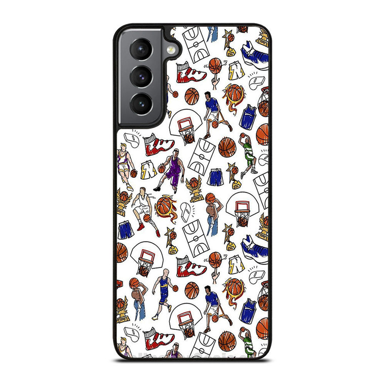 PLAYFUL BASKETBALL DOODLE ART Samsung Galaxy S21 Plus Case Cover