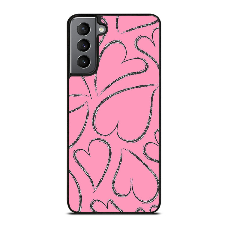 PINK LOVE BRUSHES PATTERN Samsung Galaxy S21 Plus Case Cover