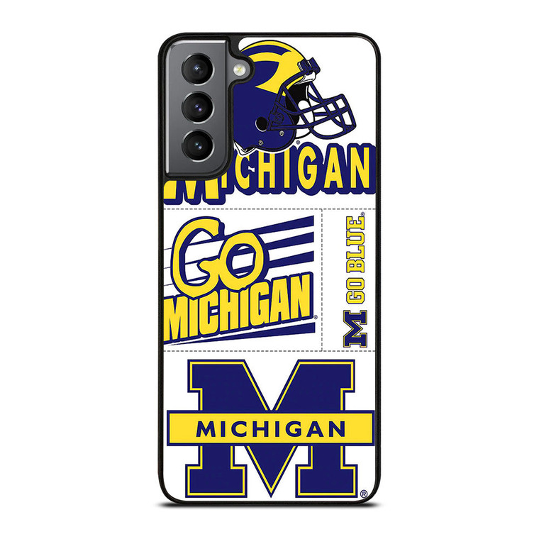 MICHIGAN WOLVERINES STICKER COLLAGE Samsung Galaxy S21 Plus Case Cover