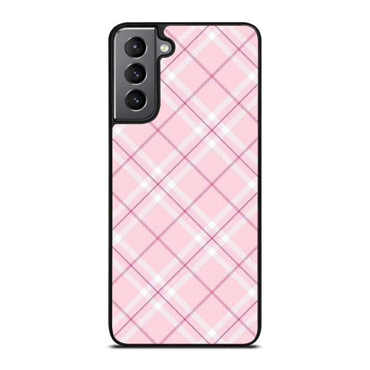 LIGHT PINK PLAID PATTERN Samsung Galaxy S21 Plus Case Cover