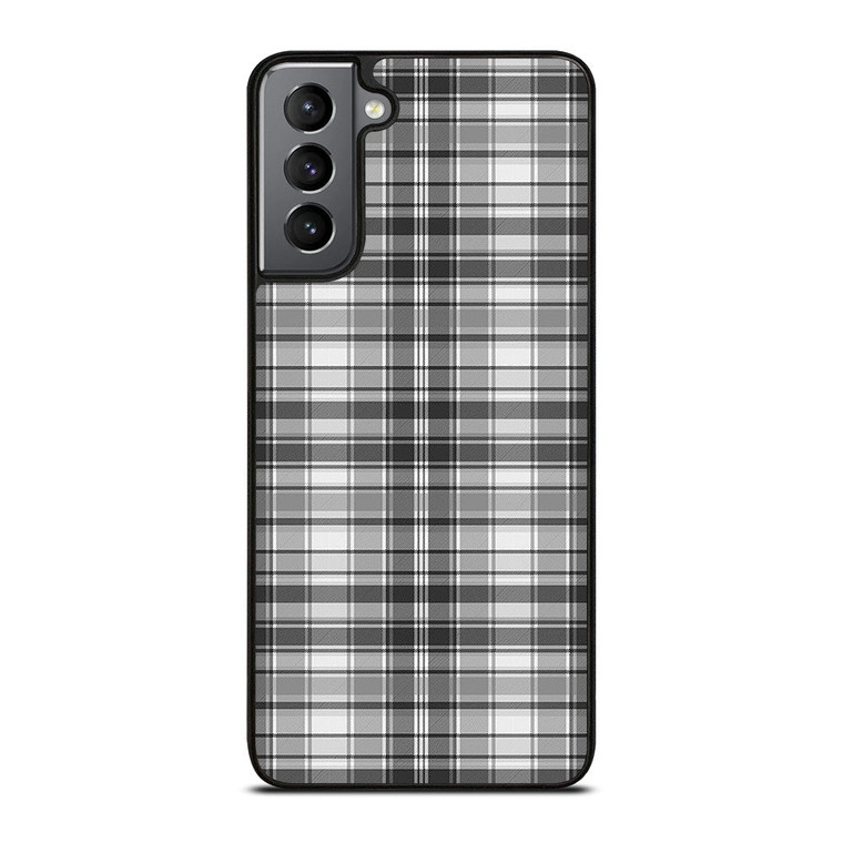 GREY CHECK FABRIC TEXTURES Samsung Galaxy S21 Plus Case Cover