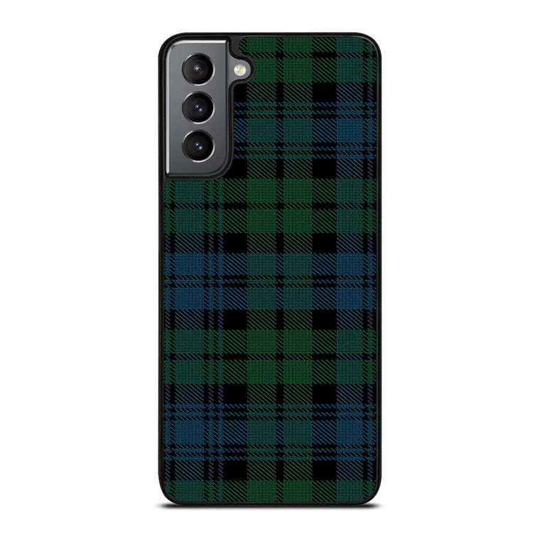 GREEN BLUE TARTAN PATTERN Samsung Galaxy S21 Plus Case Cover