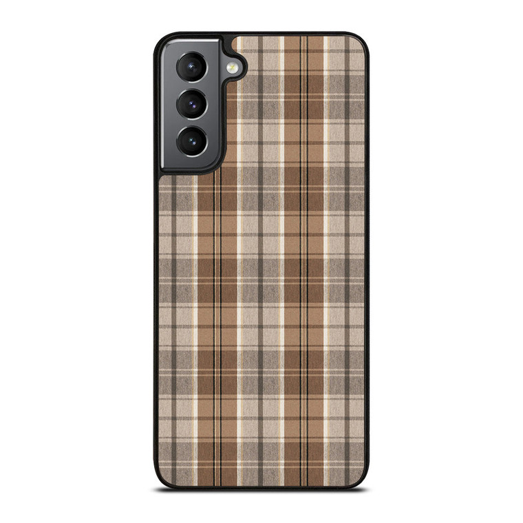 BROWN PLAID PATTERN Samsung Galaxy S21 Plus Case Cover