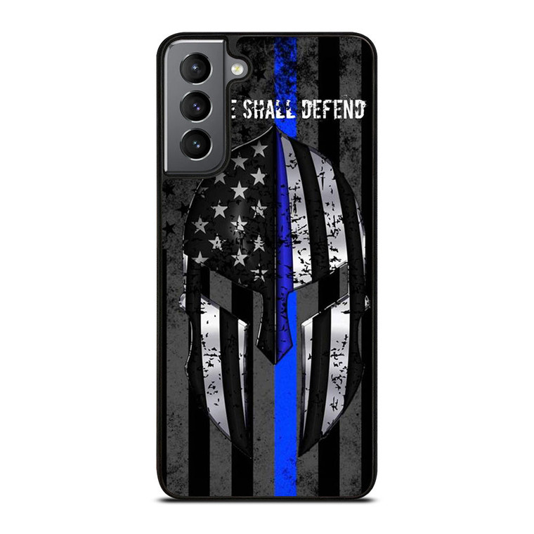 BLUE LINE POLICE WARRIOR Samsung Galaxy S21 Plus Case Cover