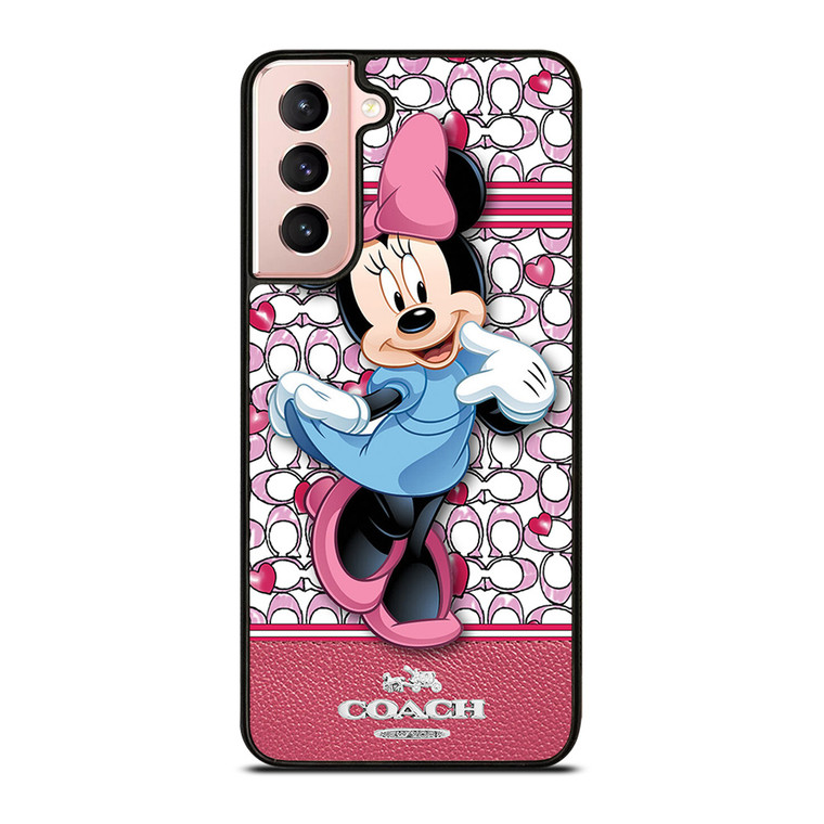 COACH MINNIE MOUSE PINK PATTERN Samsung Galaxy S21 Case Cover