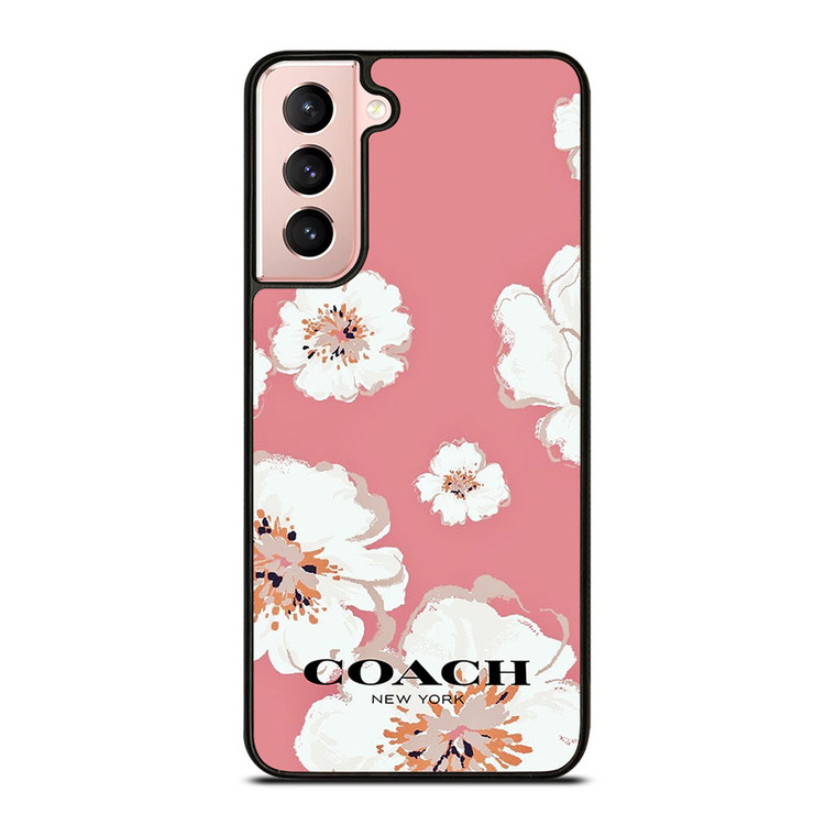 COACH NEW YORK PINK FLOWER Samsung Galaxy S21 Case Cover