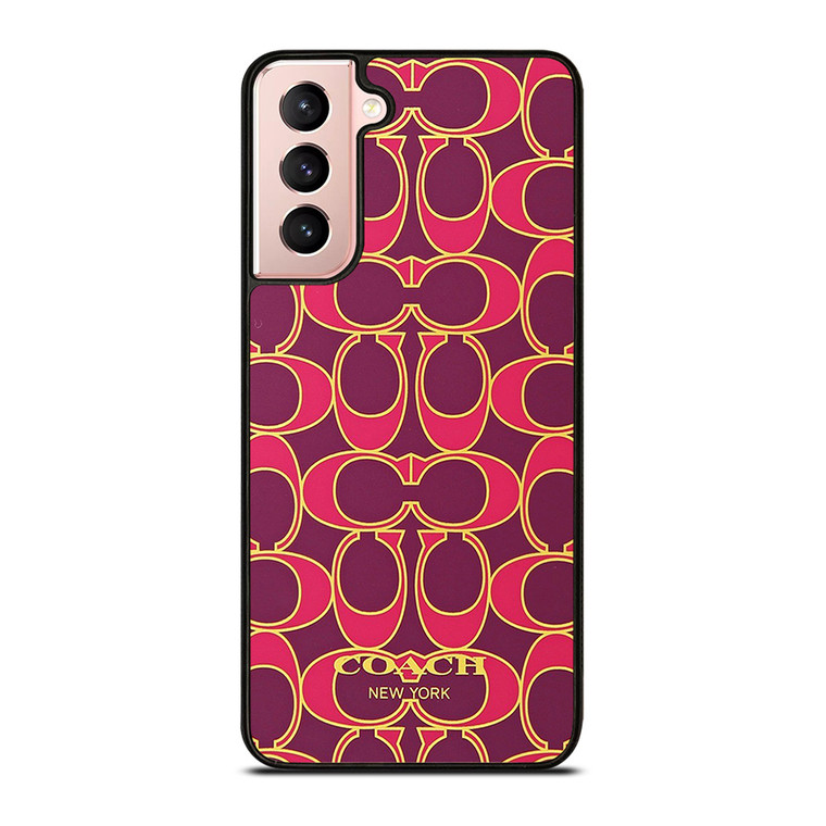 COACH NEW YORK PINK GOLD Samsung Galaxy S21 Case Cover