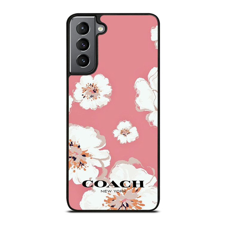 COACH NEW YORK PINK FLOWER Samsung Galaxy S21 Plus Case Cover