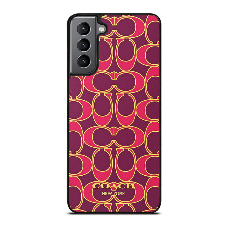 COACH NEW YORK PINK GOLD Samsung Galaxy S21 Plus Case Cover