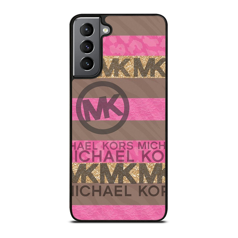 MICHAEL KORS PINK STRIP LOGO Samsung Galaxy S21 Plus Case Cover