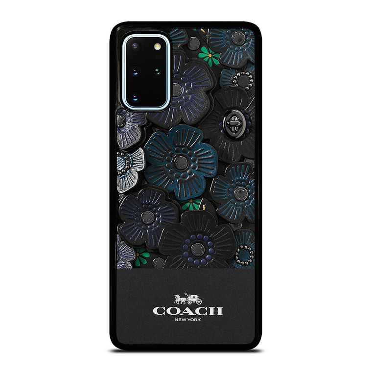 COACH NEW YORK BLACK TEA ROSE Samsung Galaxy S20 Plus Case Cover