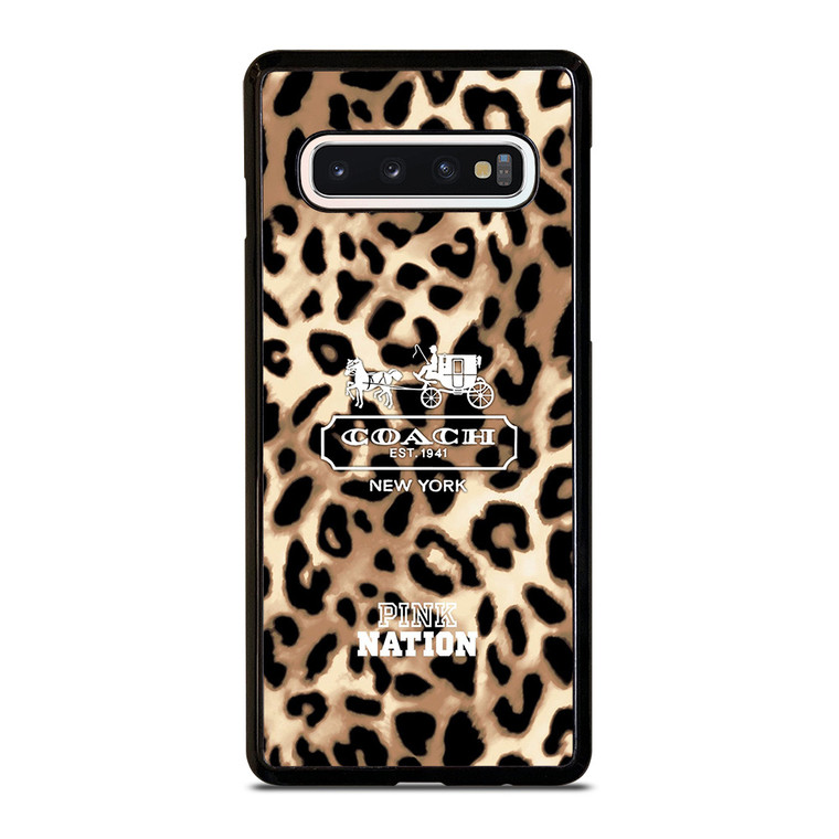 COACH NEW YORK PINK NATION LEPOARD Samsung Galaxy S10 Case Cover