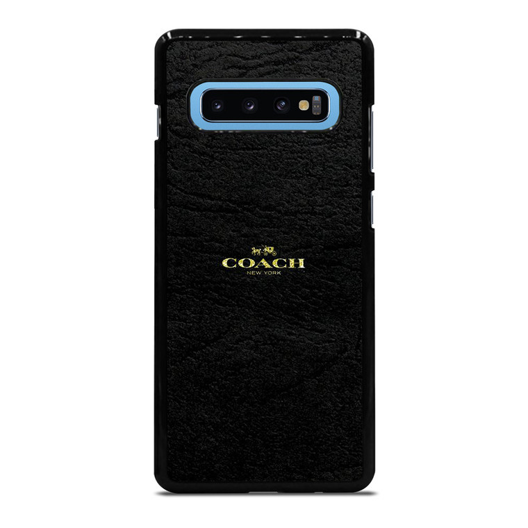 COACH NEW YORK BLACK LEATHER Samsung Galaxy S10 Plus Case Cover