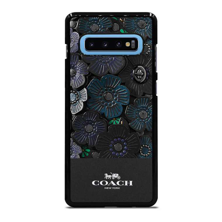COACH NEW YORK BLACK TEA ROSE Samsung Galaxy S10 Plus Case Cover