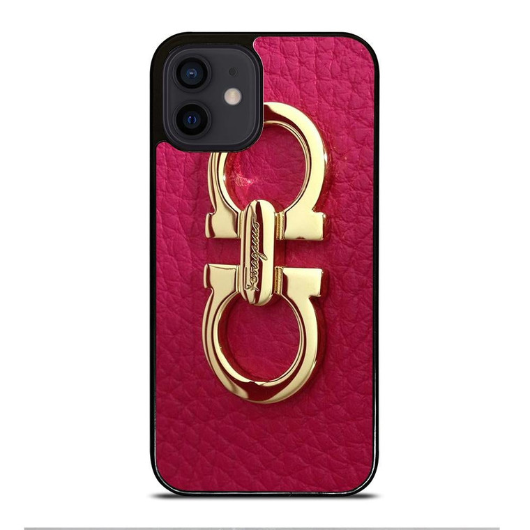 SALVATORE FERRAGAMO LOGO MAGENTA iPhone 12 Mini Case Cover