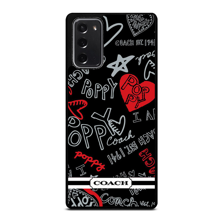 COACH NEW YORK POPPY BLACK Samsung Galaxy Note 20 Case Cover