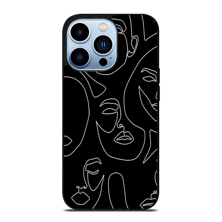 WOMAN FACE SKETCH PATTERN iPhone 13 Pro Max Case Cover