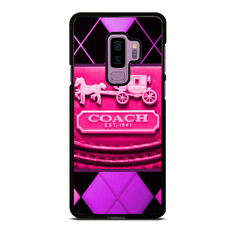 COACH NEW YORK PURPLE PINK LOGO Samsung Galaxy S9 Plus Case Cover