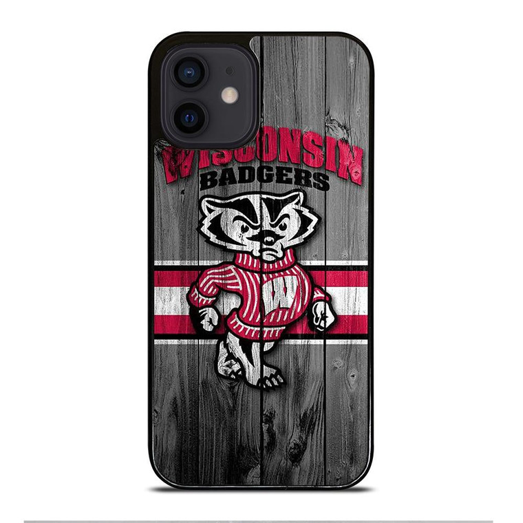 WISCONSIN BADGER WOODEN LOGO iPhone 12 Mini Case Cover