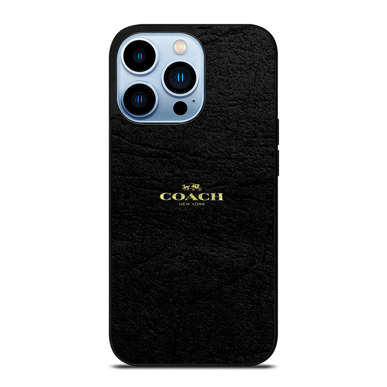 COACH NEW YORK BLACK LEATHER iPhone Case Cover
