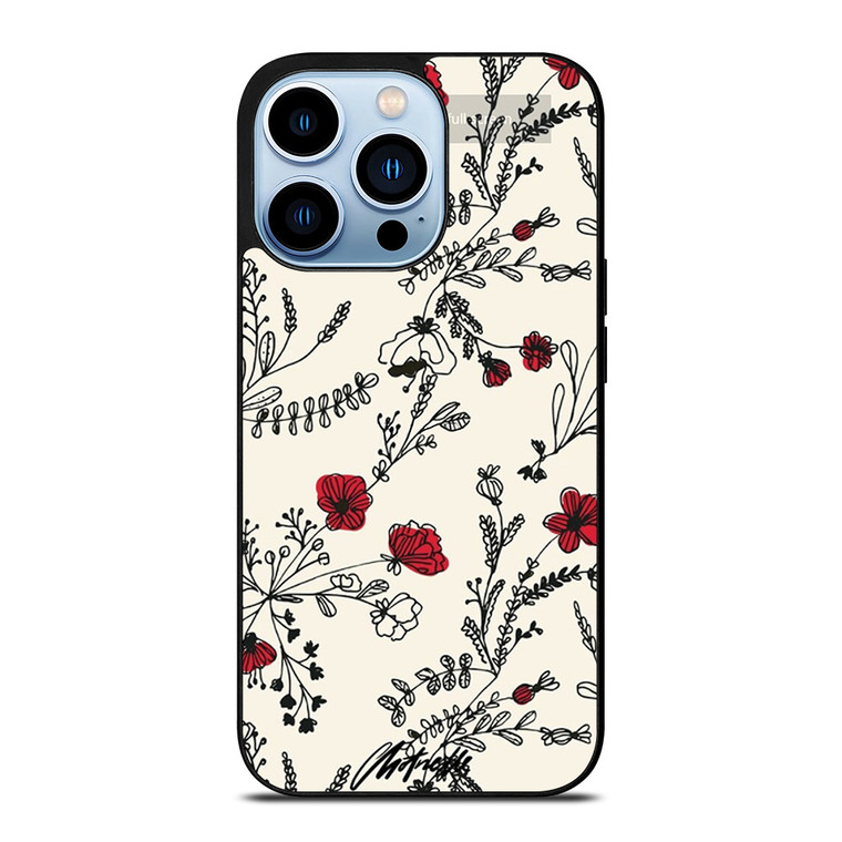 HAND DRAWING RED FLOWER PATTERN iPhone Case Cover