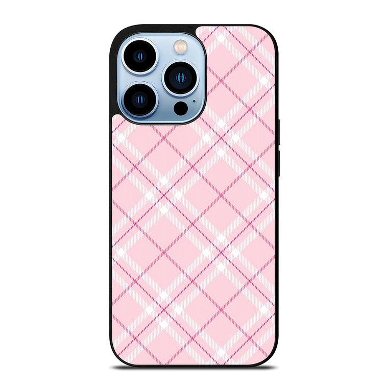 LIGHT PINK PLAID PATTERN iPhone Case Cover
