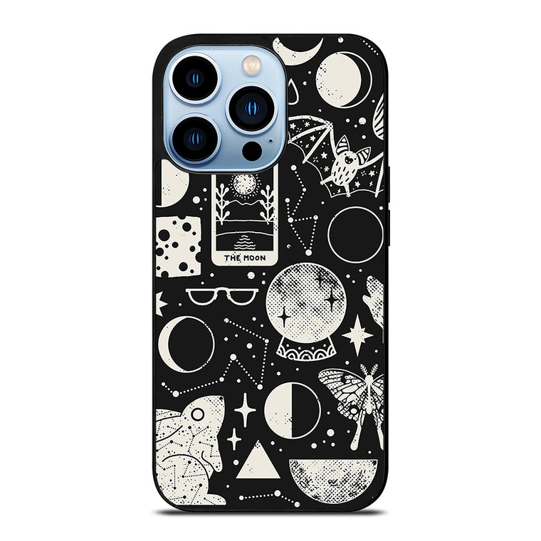 LUNAR PATTERN BLACK WHITE iPhone Case Cover