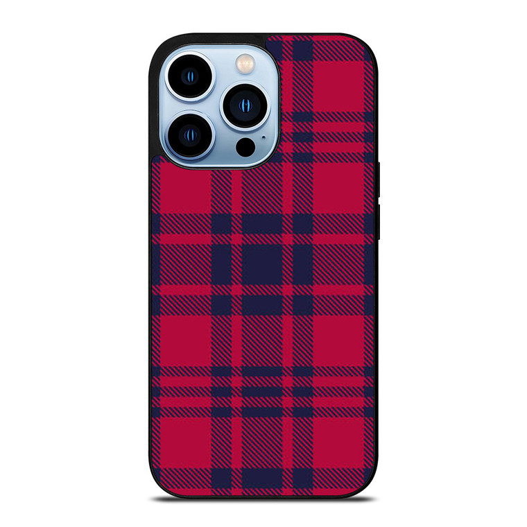 RED BLUE TARTAN PLAID PATTERN iPhone Case Cover