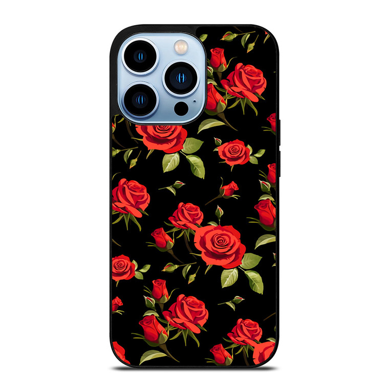 SEAMLESS RED ROSE PATTERN iPhone Case Cover