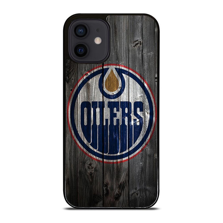EDMONTON OILERS WOODEN LOGO iPhone 12 Mini Case Cover