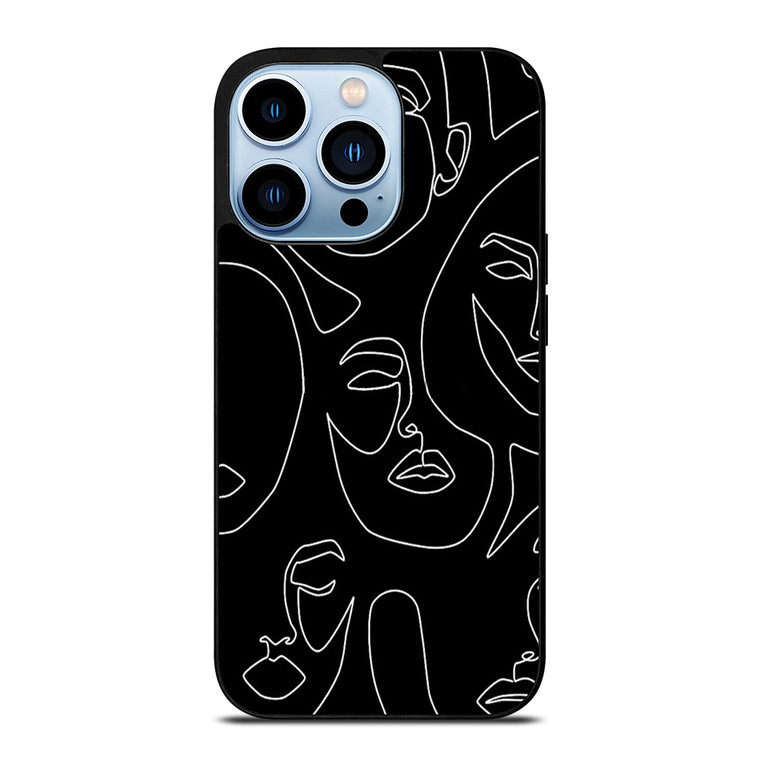 WOMAN FACE SKETCH PATTERN iPhone Case Cover
