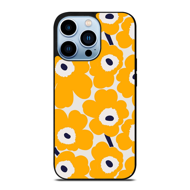 YELLOW RETRO FLORAL PATTERN iPhone Case Cover