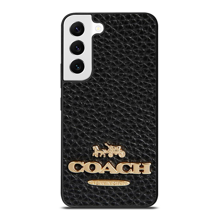 COACH NEW YORK BLACK LEATHER 2 Samsung Galaxy Case Cover