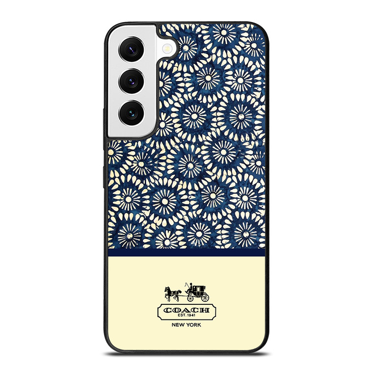 COACH NEW YORK BLUE FLORAL BATIK Samsung Galaxy Case Cover