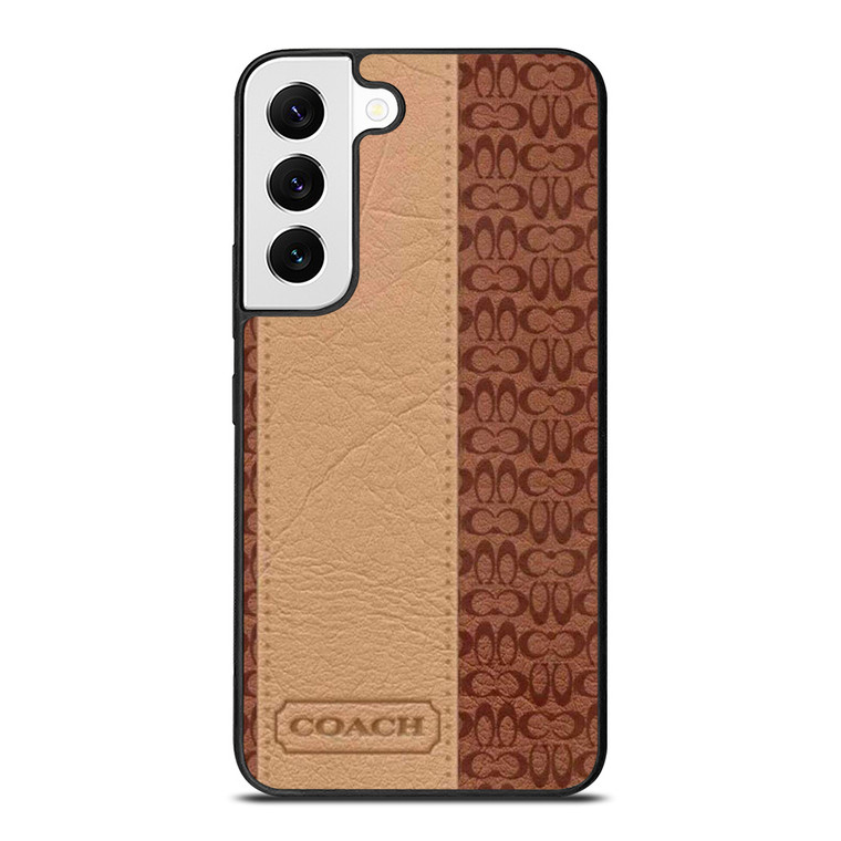 COACH NEW YORK BROWN LEATHER Samsung Galaxy Case Cover