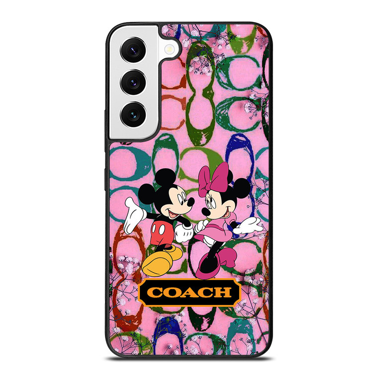 COACH PINK FLOWER MICKEY MINNIE Samsung Galaxy Case Cover