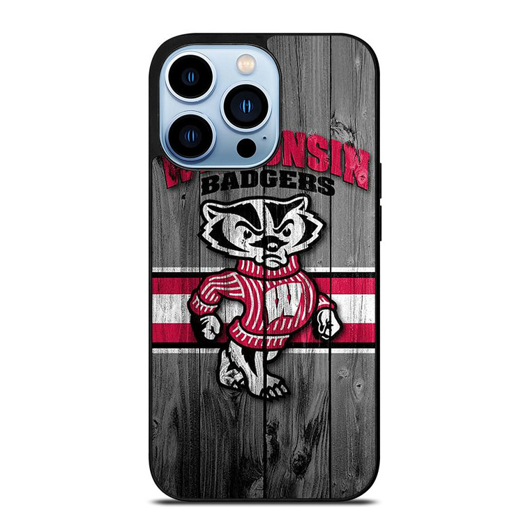 WISCONSIN BADGER WOODEN LOGO iPhone 13 Pro Max Case Cover