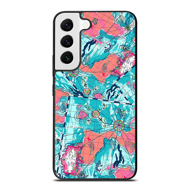 LILLY PULITZER MAP PATTERN Samsung Galaxy Case Cover