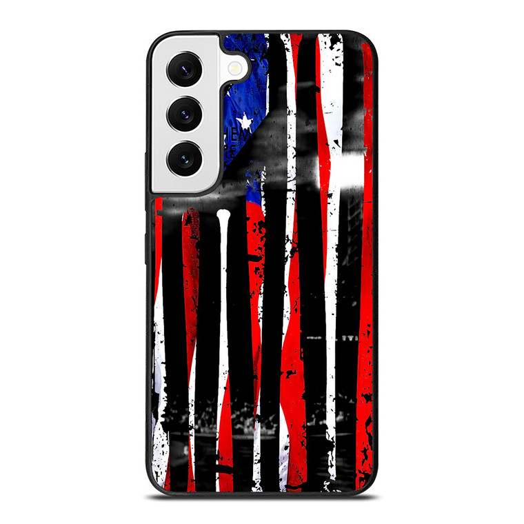 USA FLAG AMERICAN BASEBALL BLACK WHITE Samsung Galaxy Case Cover