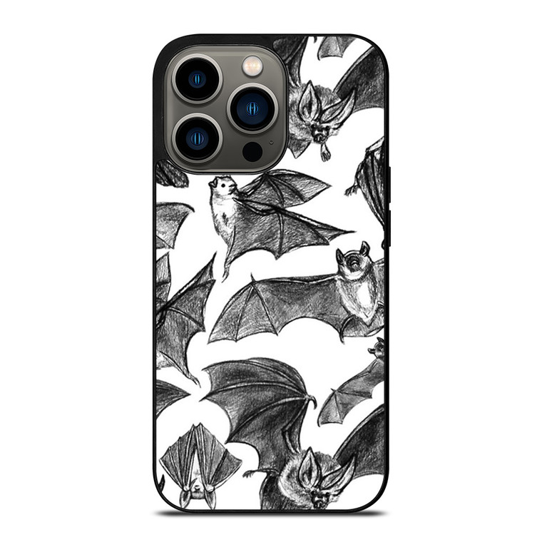 BAT HAND DRAWING PATTERN iPhone 13 Pro Case Cover