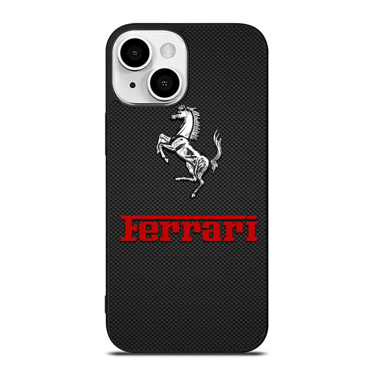 FERRARI HORSE CARBON LOGO iPhone 13 Mini Case Cover FERRARI HORSE CARBON LOGO iPhone 13 Mini Case Cover