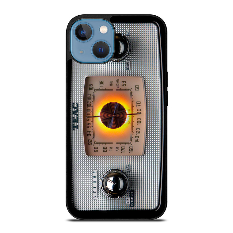 VINTAGE RADIO SILVER METAL iPhone 13 Case Cover
