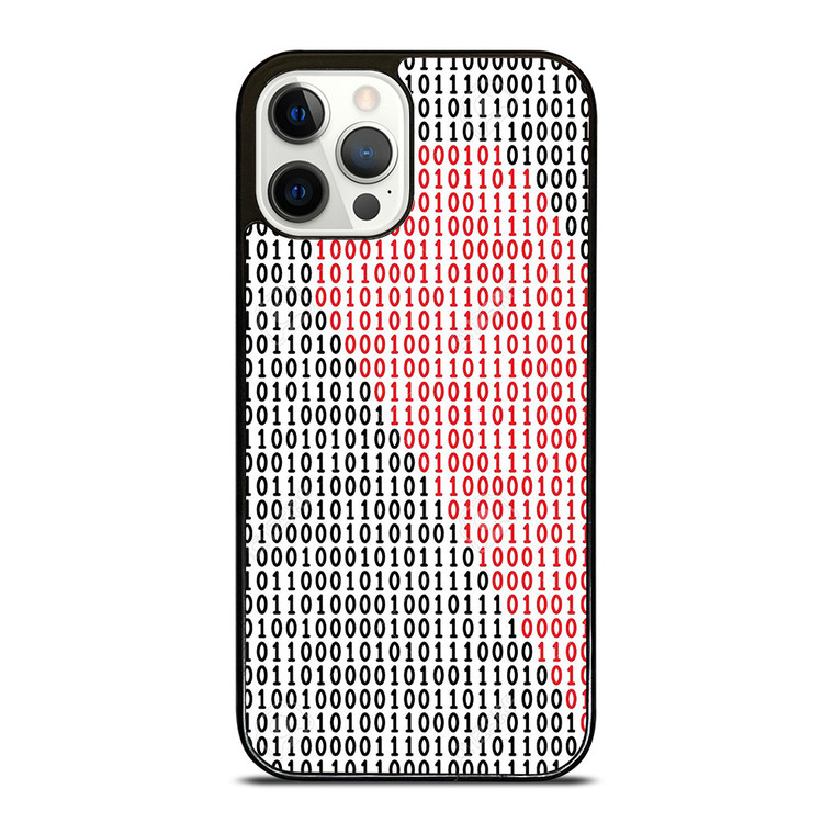 BINARY CODE HALF HEART PATTERN iPhone 12 Pro Case Cover