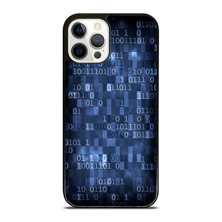 BLUE STYLISH BINARY CODE iPhone 12 Pro Case Cover