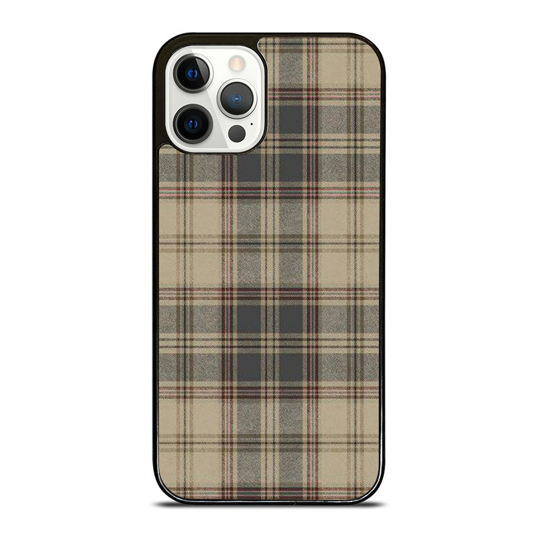 BROWN TARTAN PLAID PATTERN iPhone 12 Pro Case Cover