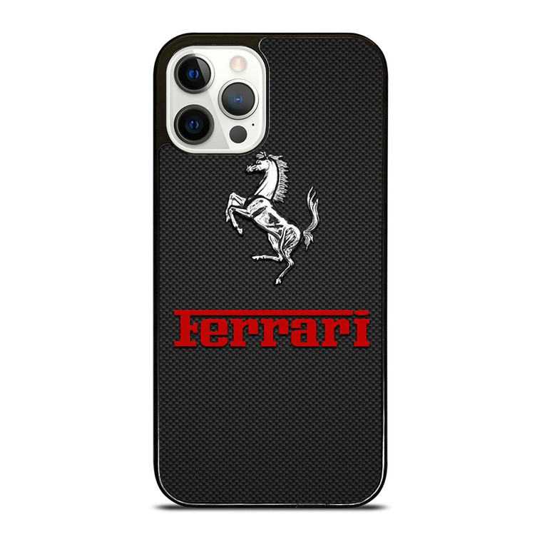 FERRARI HORSE CARBON LOGO iPhone 12 Pro Case Cover FERRARI HORSE CARBON LOGO iPhone 12 Pro Case Cover