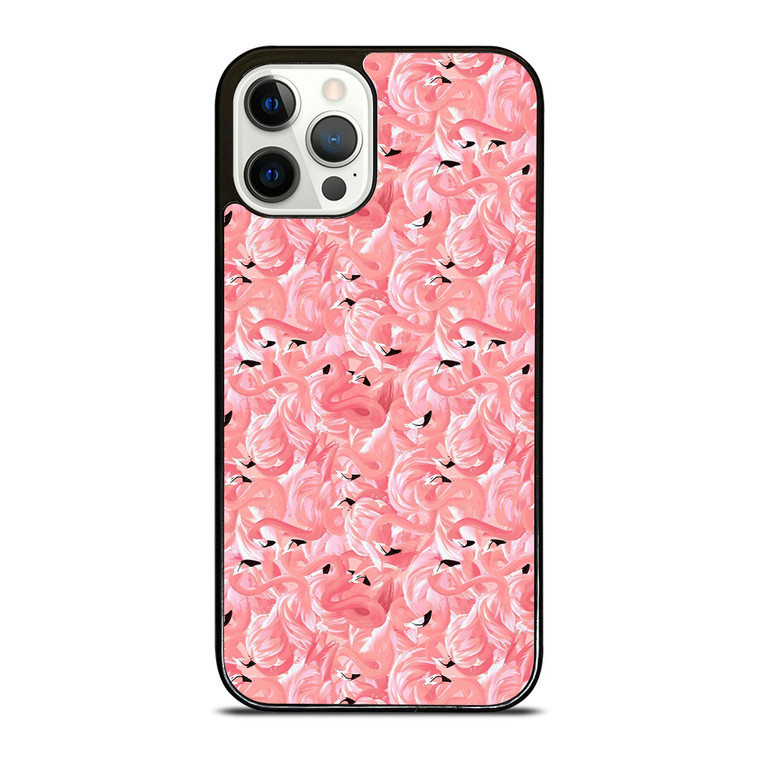 PINK FLAMINGO PATTERN iPhone 12 Pro Case Cover