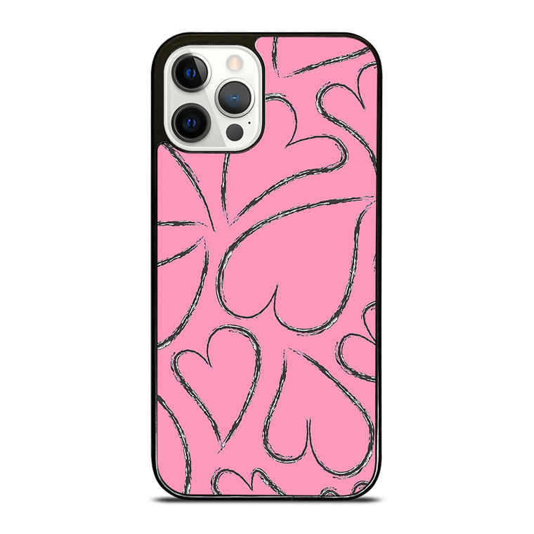 PINK LOVE BRUSHES PATTERN iPhone 12 Pro Case Cover