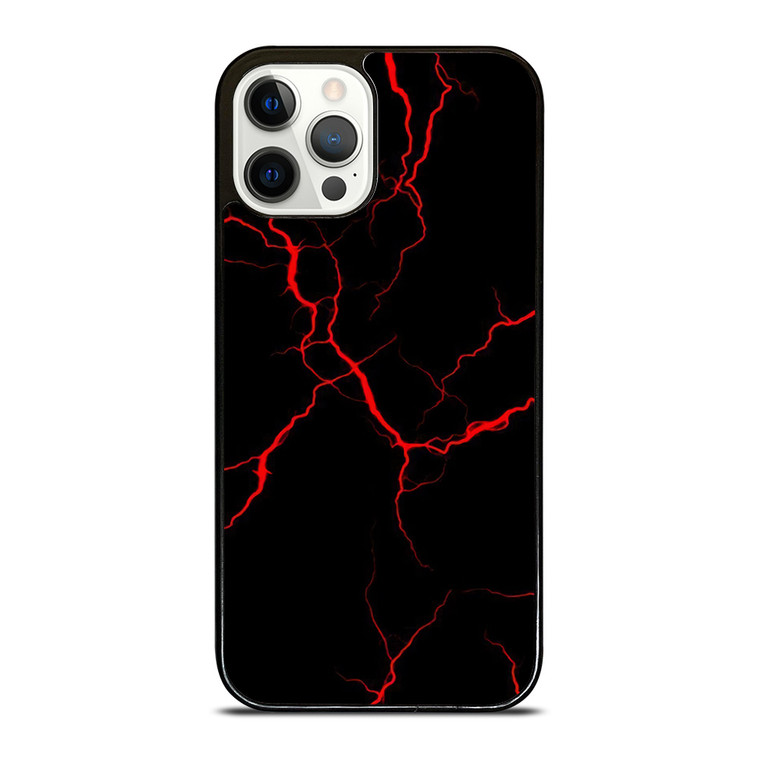 RED NEON LIGHTNING PATTERN iPhone 12 Pro Case Cover